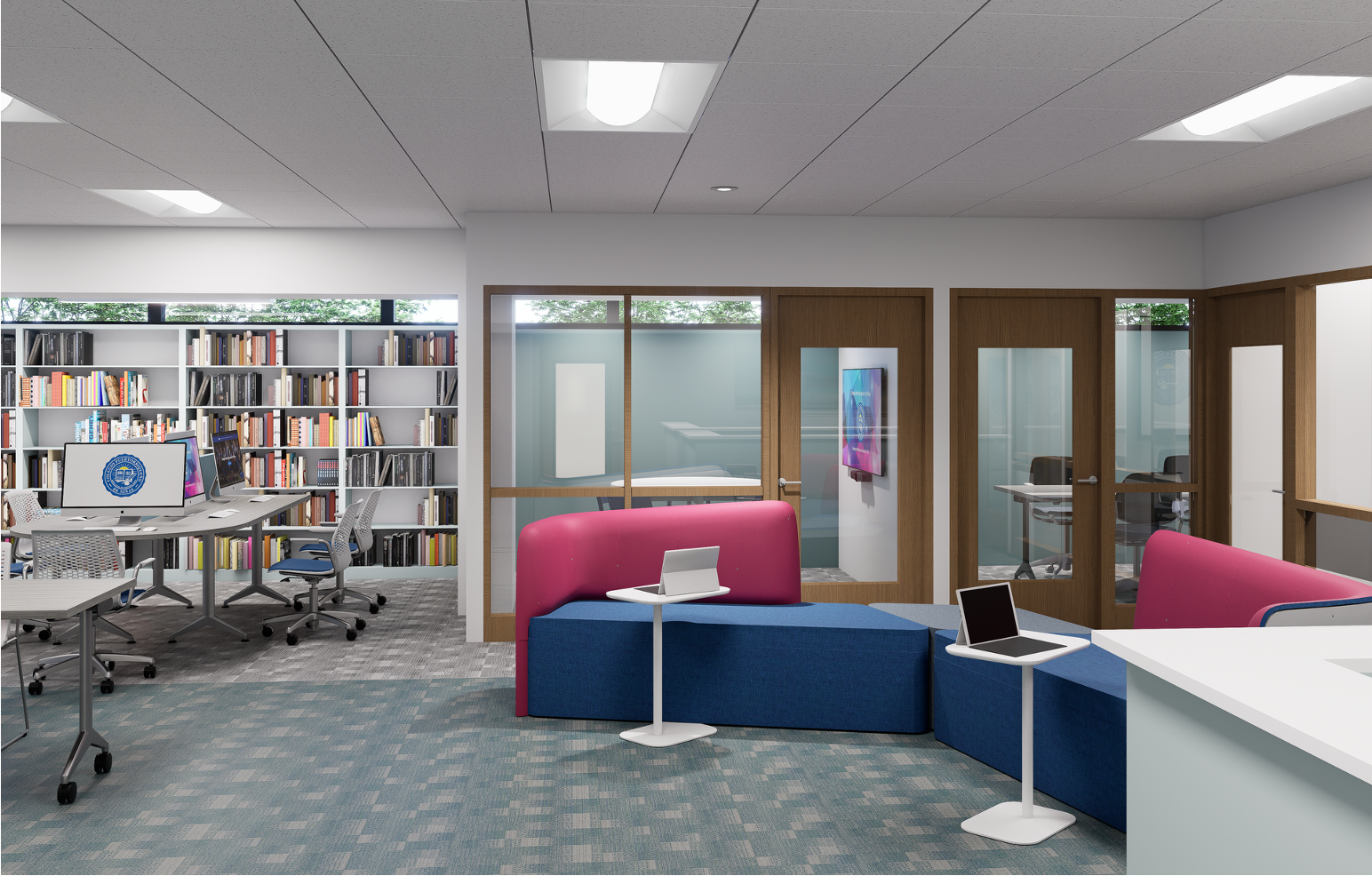 Renovated library — open study area